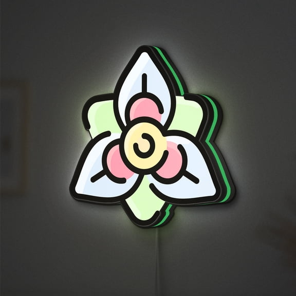 Amaryllis LED Lightbox - Flower Theme Wall & Table Decor, Custom Led Sign for Home Office Shop Decor (Width 8 inch, 20cm)