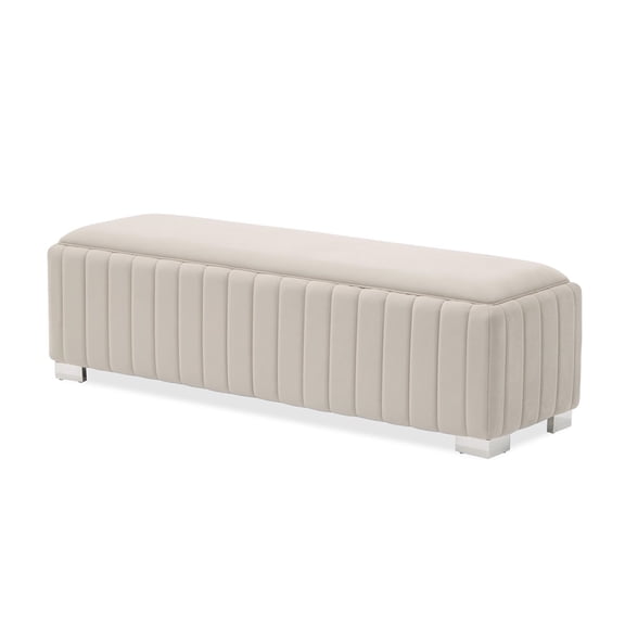 Amaryllis Velvet Accent Bench - Taupe