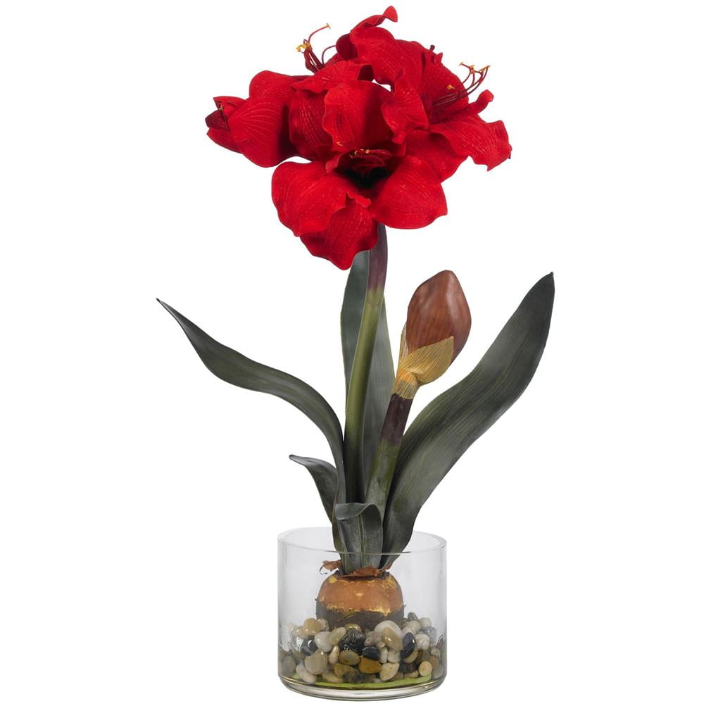 Orchid Elegance 22" Outdoor Tabletop Faux Amaryllis Decor