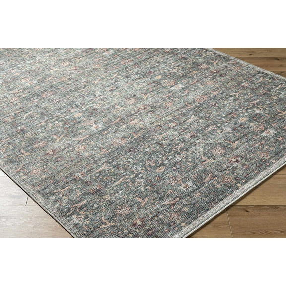 BoutiqueRugs Amasai Traditional Area Rug - Sage Green, Pink, Gray - 2'1" x 3'9"