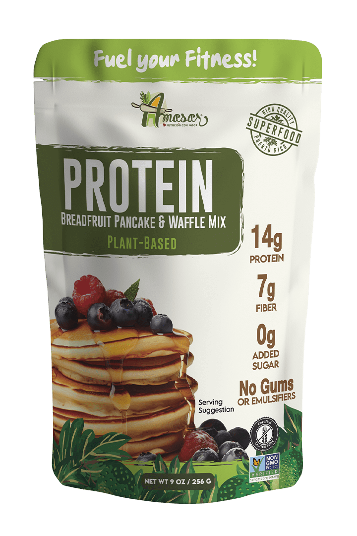 Amasar Mix Pancake Waffle Protein Breadfruit 9 oz Pack of 6