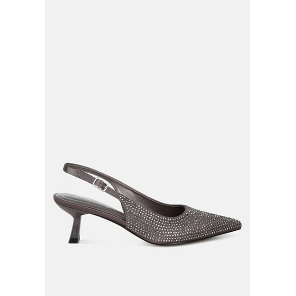 Amashi Rhinestones Embellished Slingback Sandals