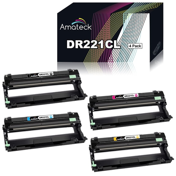 Amateck Compatible Drum Unit Replacement for Brother DR221CL 4 Pack for MFC-9130CW, MFC-9330CDW, MFC-9340CDW, HL-3140CW, HL-3150CDN, HL-3170CDW, DCP-9020CDN, HL-3180CDW