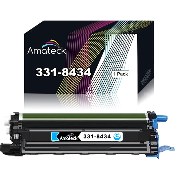 Amateck Compatible Drum Unit Replacement for Dell 331-8434 (TWR5P) (59J78) Cyan 1 Pack for C2660dn, C2665dnf, C3760dn, C3760n, C3765dnf