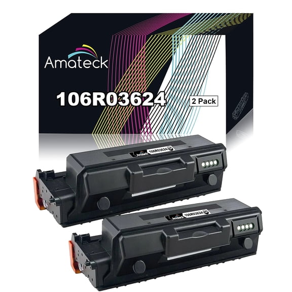 Amateck Compatible Extra High Yield Toner Cartridge Replacement for 106R03624 Black 2 Pack for Phaser 3330, Phaser 3330 DNI, WorkCentre 3335, WorkCentre 3335 DNI, WorkCentre 3345, WorkCentre 3345 DNI