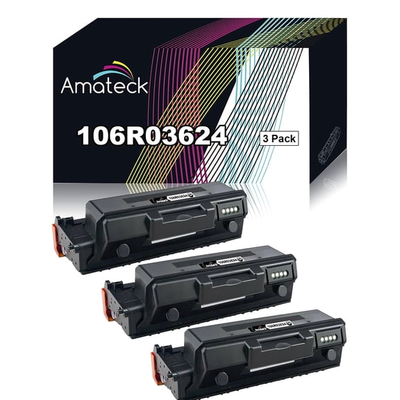 Amateck Compatible Extra High Yield Toner Cartridge Replacement for 106R03624 Black 3 Pack for Phaser 3330, Phaser 3330 DNI, WorkCentre 3335, WorkCentre 3335 DNI, WorkCentre 3345, WorkCentre 3345 DNI