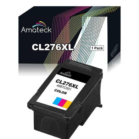 Amateck Compatible High Yield Ink Cartridge Replacement for CL-276XL (4987C001) Color 1 Pack for PIXMA TS3520, PIXMA TS3522, PIXMA TR4720, PIXMA TR4722