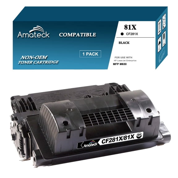 Amateck Compatible High Yield Toner Cartridge Replacement for CF281X 81X Black 1 Pack for M630dn, M630f, M630h, M630z, M605dn, M605n, M605x, M606dn, M606x