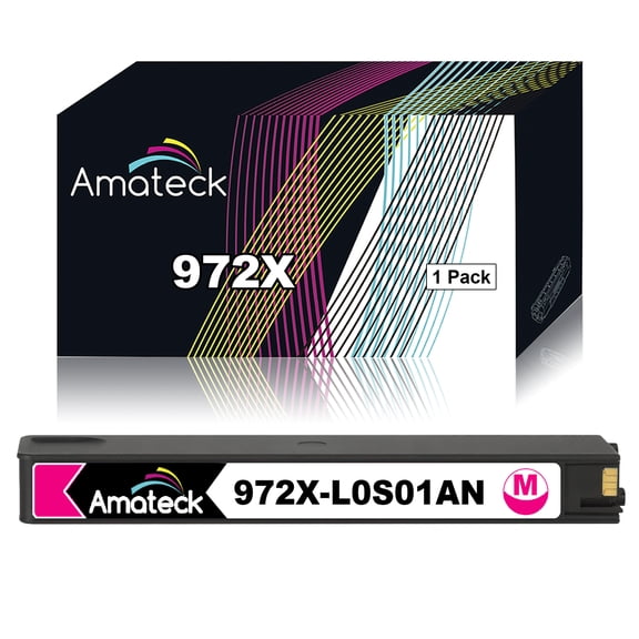 Amateck Compatible Ink Cartridge Replacement for 972X L0S01AN Magenta 1 Pack for PageWide Pro 452dn, 452dw, 477dn, 477dw, 552dw, 577dw, 577dw MFP, 577z
