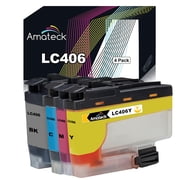 Amateck Compatible Ink Cartridge Replacement for Brother LC406BK LC406C LC406M LC406Y 4 Pack for MFC-J4335DW, MFC-J4345DW, MFC-J4535DW, MFC-J5855DW, MFC-J5955DW, MFC-J6555DW, MFC-J6955DW