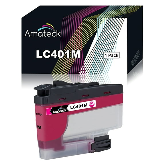 Amateck Compatible Ink Cartridge Replacement for Brother LC401M Magenta 1 Pack for MFC-J1010DW, MFC-J1012DW, MFC-J1170DW, MFC-J1800DW