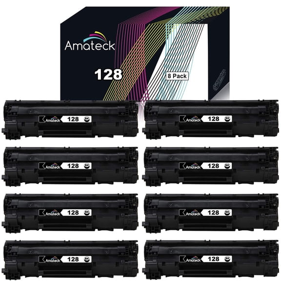 Amateck Compatible Toner Cartridge Replacement for 128 8 Pack for ImageClass D530, D550, MF4412, 4420n, 4450, 4550, 4550d, 4570dn, 4570dw, 4580dn, 4770n, 4880dw, 4890dw, FaxPhone L100, L190
