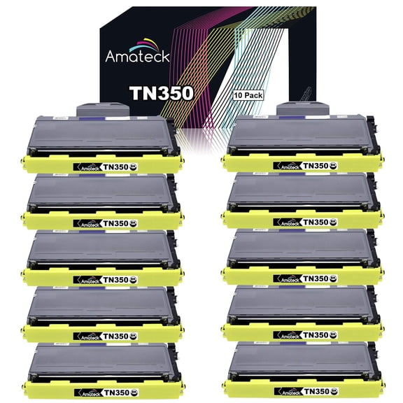 Amateck Compatible Toner Cartridge Replacement for Brother TN350 10 Pack for 7220, 7225N, 7420, 7820D, 7820N, 2030, 2030R, 2040, 2040N, 2040R, 2070N, 2070NR, 7010, 7020, 7025, 2820, 2850, 2910, 2920