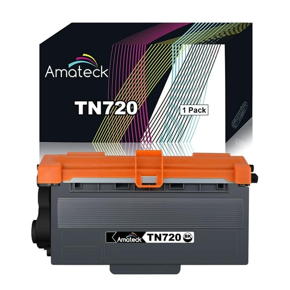 Amateck Compatible Toner Cartridge Replacement for Brother TN720 Black 1 Pack for MFC-8510DN, MFC-8710DW, MFC-8910DW, HL-5450DN, HL-5470DW, HL-6180DW, DCP-8150DN, DCP-8155DN, MFC-8810DW, HL-5440D