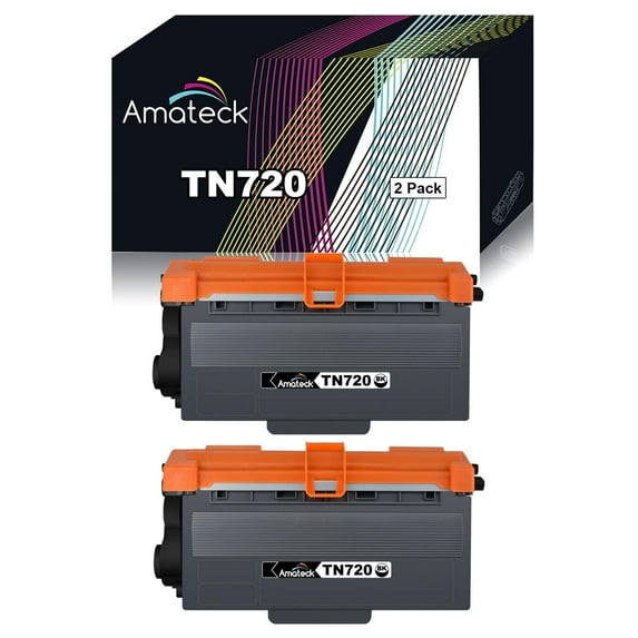 Amateck Compatible Toner Cartridge Replacement for Brother TN720 Black 2 Pack for MFC-8510DN, MFC-8710DW, MFC-8910DW, HL-5450DN, HL-5470DW, HL-6180DW, DCP-8150DN, DCP-8155DN, MFC-8810DW, HL-5440D