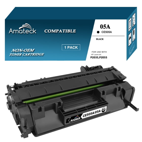 Amateck Compatible Toner Cartridge Replacement for CE505A (HP 05A) Black 1 Pack for LaserJet P2035, LaserJet P2035n, LaserJet P2055d, LaserJet P2055dn, LaserJet P2055X