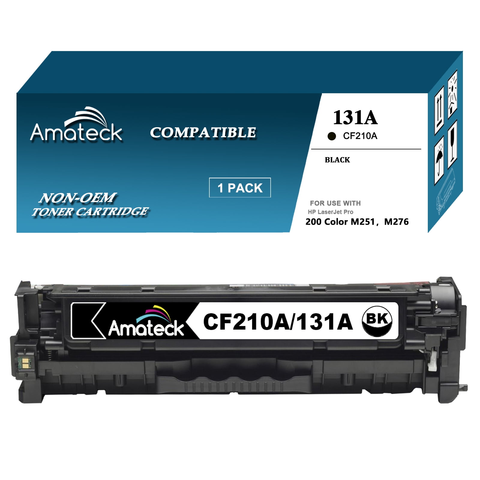 2-Pack Compatible Toner For HP 131A CF210A - Replacement For LaserJet Pro 200 Color Printers