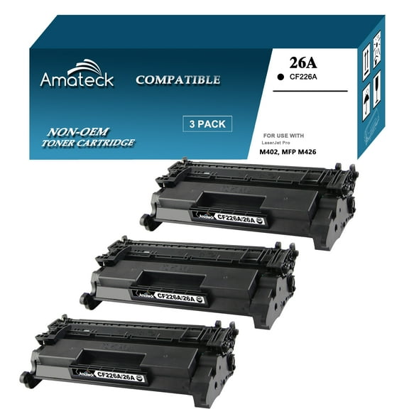 Amateck Compatible Toner Cartridge Replacement for CF226A (HP 26A) Black 3 Pack for LaserJet Pro M402n, M402d, M402dn, M402dw, LaserJet Pro MFP M426dw, MFP M426fdn, MFP M426fdw