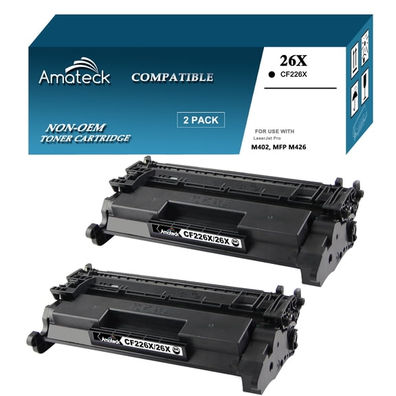 Amateck Compatible Toner Cartridge Replacement for CF226X (HP 26X) Black 2 Pack for LaserJet Pro M402n, M402d, M402dn, M402dw, LaserJet Pro MFP M426dw, MFP M426fdn, MFP M426fdw