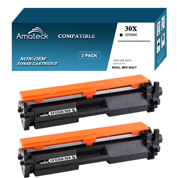 Amateck Compatible Toner Cartridge Replacement for CF230X (HP 30X) Black 2 Pack for LaserJet Pro M203d, M203dn, M203dw, LaserJet Pro MFP M227d, MFP M227fdn, MFP M227fdw, MFP M227sdn
