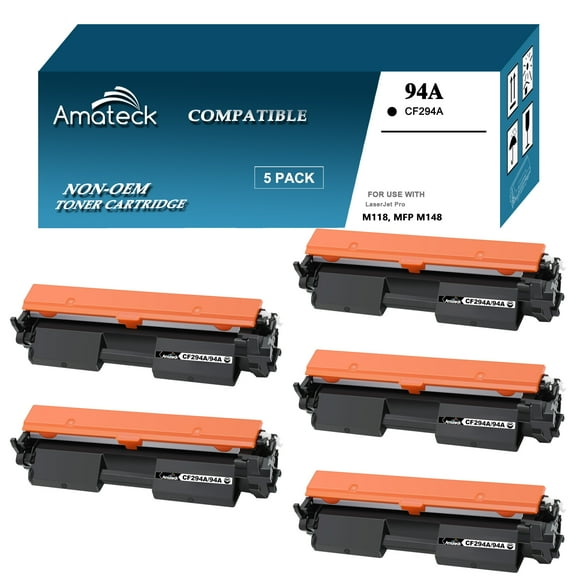 Amateck Compatible Toner Cartridge Replacement for CF294A (HP 94A) Black 5 Pack for LaserJet Pro M118dw, LaserJet Pro MFP M148dw, LaserJet Pro MFP M148fdw