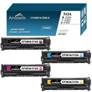 Amateck Compatible Toner Cartridge Replacement for CF380A CF381A CF382A CF383A HP 312A 4 Pack for Color LaserJet Pro MFP M476dn, Color LaserJet Pro MFP M476dw, Color LaserJet Pro MFP M476nw
