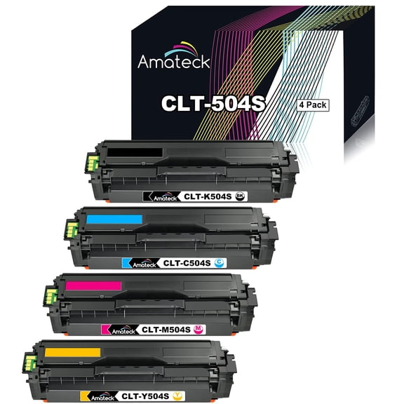 Amateck Compatible Toner Cartridge Replacement for CLT K504S C504S M504S Y504S 4 Pack for CLP-415NW, CLX-4195FW, CLP-4195FW, CLX-4195FN, SL-C1810W, SL-C1860FW