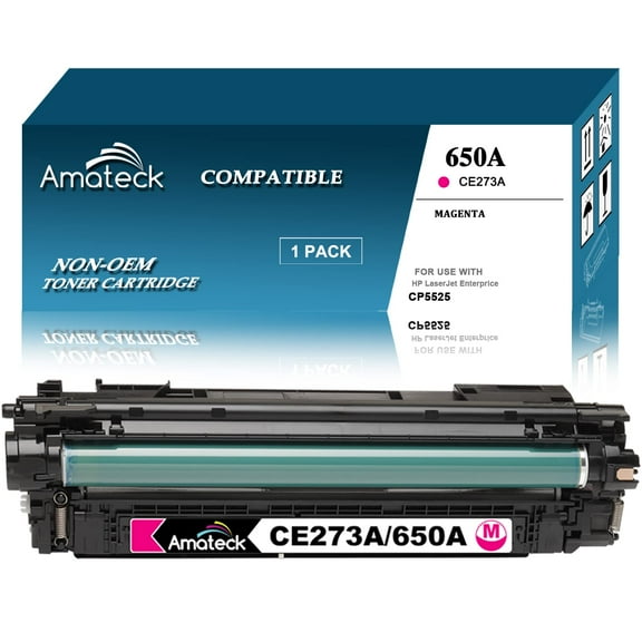 Amateck Compatible Toner Cartridge Replacement for HP CE273A 650A Magenta 1 Pack for Color Enterprise CP5525, CP5525dn, CP5525n, CP5525xh, M750dn, M750n, M750xh