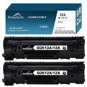 Amateck Compatible Toner Cartridge Replacement for HP Q2612A 12A 2 Pack for 1010, 1012, 1015, 1018, 1020, 1022n, 1022nw, 3015, 3020, 3030, 3050, 3052, 3055, M1319, M1319f