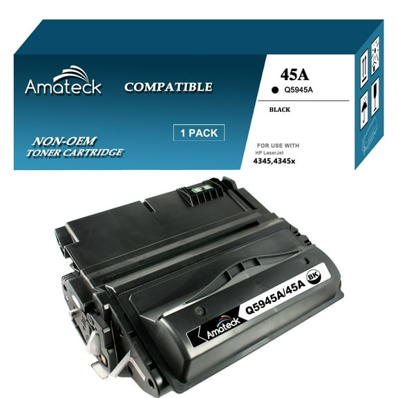 Amateck Compatible Toner Cartridge Replacement for Q5945A (HP 45A) Black 1 Pack for LaserJet 4345, 4345mfp, 4345x mfp, 4345xm MFP, 4345xs MFP, M4345 MFP, M4345x MFP, M4345xm MFP, M4345xs MFP