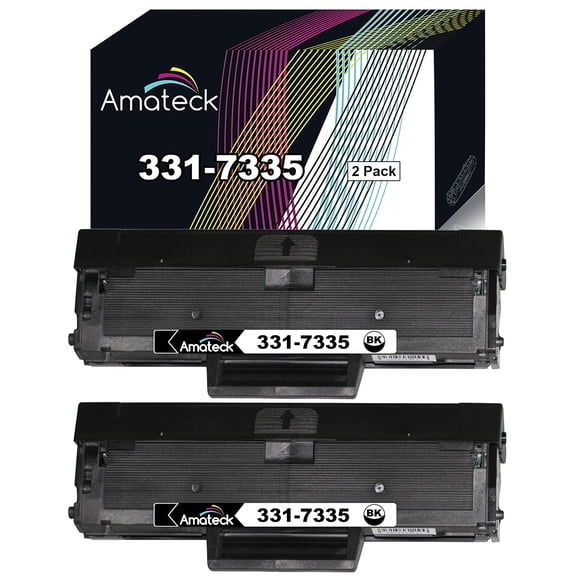 Amateck Compatible Toner Cartridge Replacement for Dell 331 7335 (HF442) Black 2 Pack for B1160, B1160W, B1163w, B1165nfw