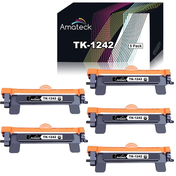 Amateck Compatible Toner Cartridge Replacement for Kyocera TK-1242 (TK1242) Black 5 Pack for MA2000, MA2000w, PA2000, PA2000w