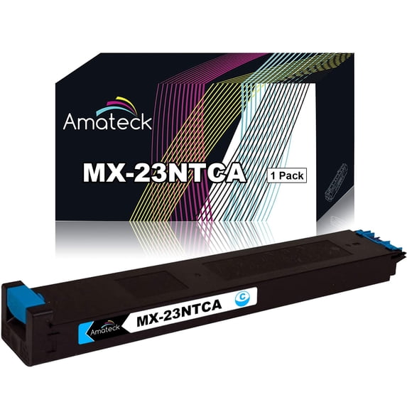 Amateck Compatible Toner Cartridge Replacement for Sharp MX-23NTCA Cyan 1 Pack for MX-2310U, MX-2616N, MX-3111U, MX-3116N