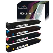 Amateck Compatible Toner Cartridge Replacement for Sharp MX-31NTBA 31NTCA 31NTMA 31NTYA 4 Pack for MX-2600N, MX-3100N