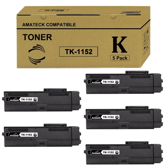 Amateck Compatible Toner Cartridge Replacement for TK-1152 Black 5 Pack for M2635dw