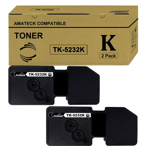 Amateck Compatible Toner Cartridge Replacement for TK-5232K (TK5232K) Black 2 Pack for M5521cdw, P5021cdw