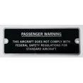 thumbnail image 1 of Amateur-Built Passenger Warning Aircraft Placard, Home Built Airplane  PLA-0110, 1 of 5