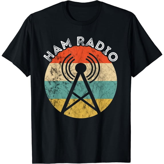 Amateur Radio Ham Radio Vintage Retro Radio Frequency T-Shirt Black 2X-Large