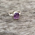 thumbnail image 1 of Anika Jewellers Band Purple Amethyst Engagement Rings 925 Sterling, Sterling Silver, 1 of 6