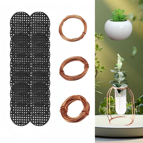 Amatted Bonsai Tool Set,20 Pcs Small Hole Garden Mesh and 3 Rolls of Bonsai Wire,Aluminum Craft Wires in Sizes 1.0mm,1.5mm,2.0mm (Each 32ft),Ideal for DIY Bonsai Modeling,Jewelry and Craft Making