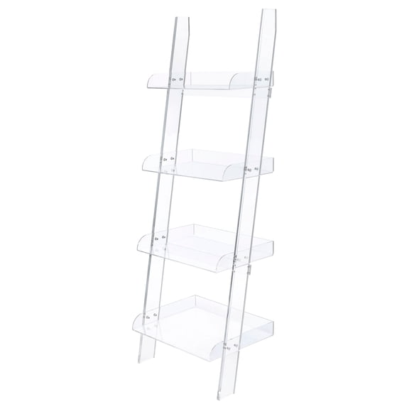 Amaturo 72-inch 4-shelf Acrylic Ladder Bookshelf Clear