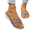 thumbnail image 1 of Amavo Slide Sandals for Women Mules Backless Summer Wedge Casual Open Toe Slippers Walking Breathable Shoes Brown 8, 1 of 10