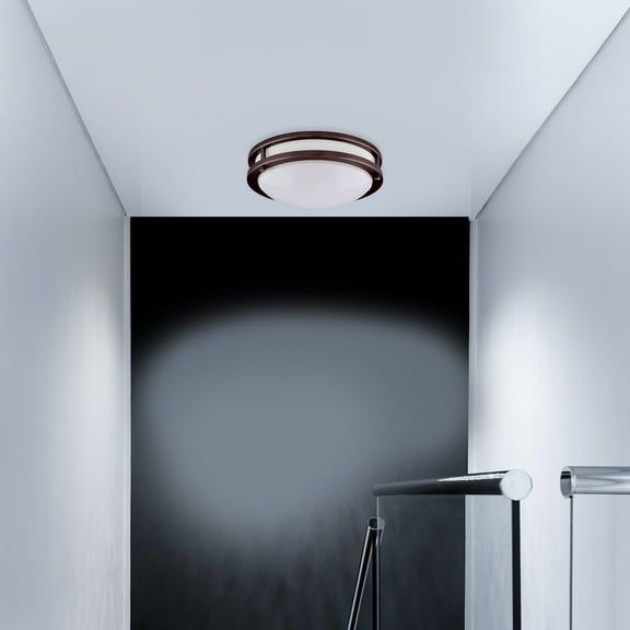 Amax Lighitng, Inc. Amax Lighting 15W LED flush mount fixture  in Brush Nickel Finish Bronze