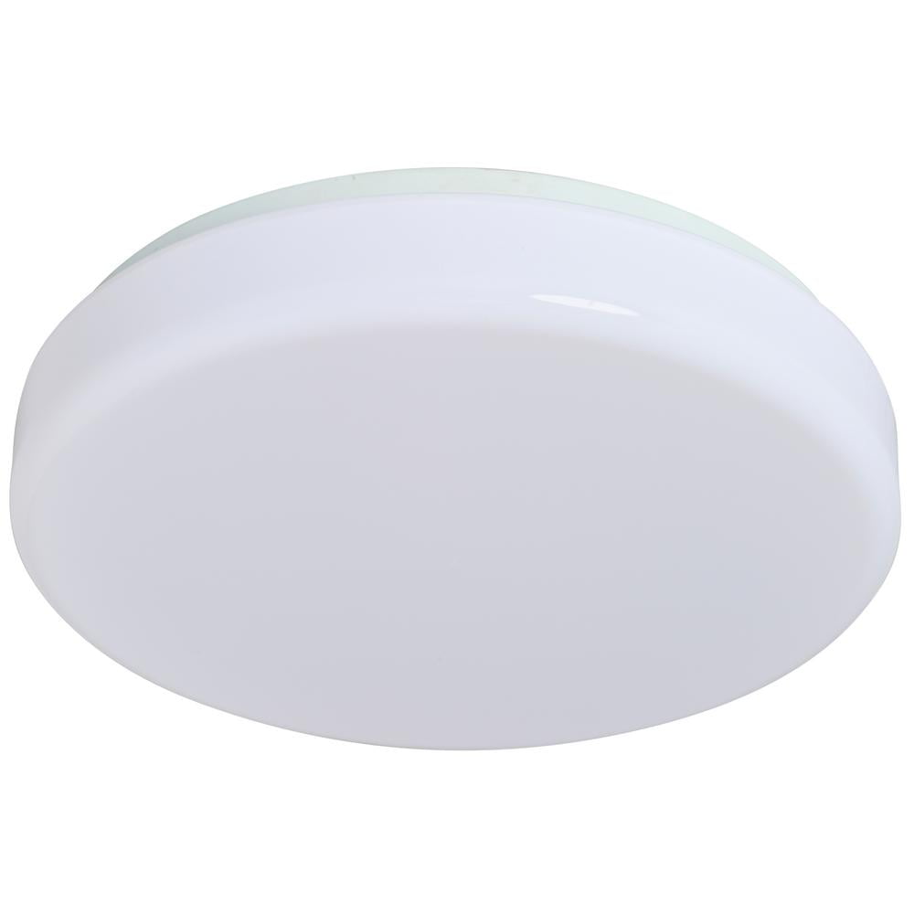 EcoBright 11" White Glass LED Drum Flush Mount for Indoor/Outdoor