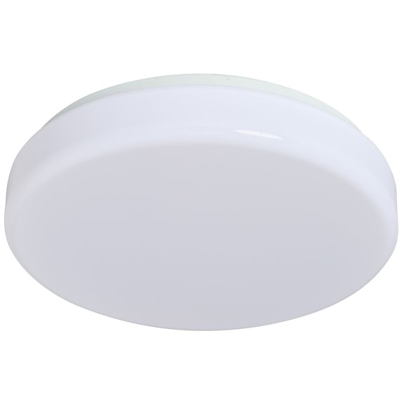11" LED round floating cloud fixture. Smooth white diffuser with twist and lock on installation. Dimmable. Damp location