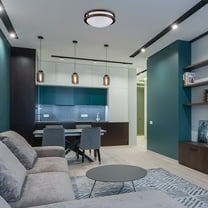 Amax Lighitng, Inc. Amax Lighting 20W LED flush mount fixture in Brush Nickel Finish Bronze