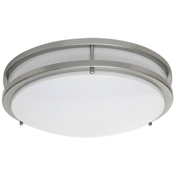 14" LED flush mount fixture.Die-Form-Cold-Rolled Steel housing. Plastic white diffuser. Dimmable. Damp location