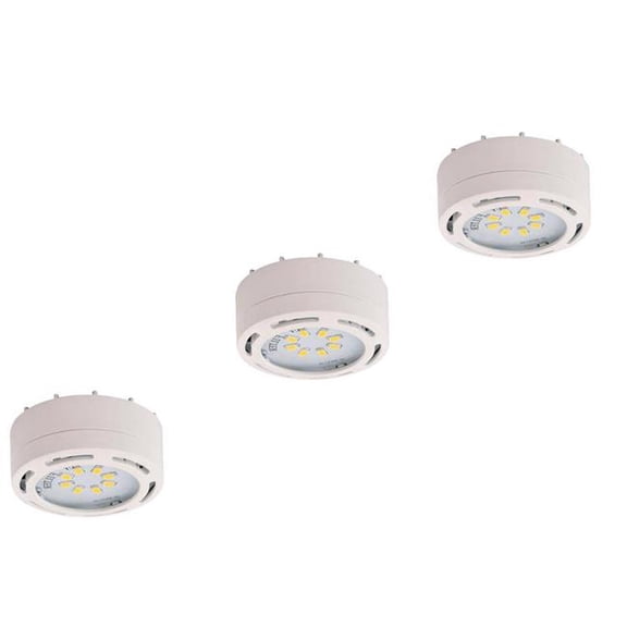 Amax Lighting 3580LED-PL3WHT 12W 120V 3000K-Dimmable 3-Lights LED Puck Light