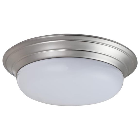 Amax Lighting LED-C001BN 14 in. LED Classic Fixture with Twist & Lock on Installation - Brush Nickel & White Diffuser