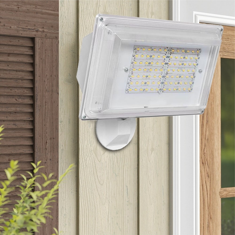 White 42W LED Outdoor Security Wall Light with Adjustable Neck